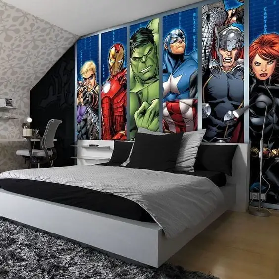ideas para decorar el cuarto del niño de avengers