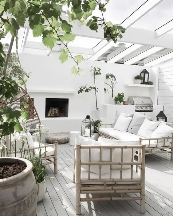 ideas para decorar una terraza blanca