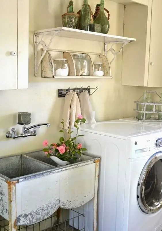 ideas para un laundry room estilo vintage, lavanderías farmhouse
