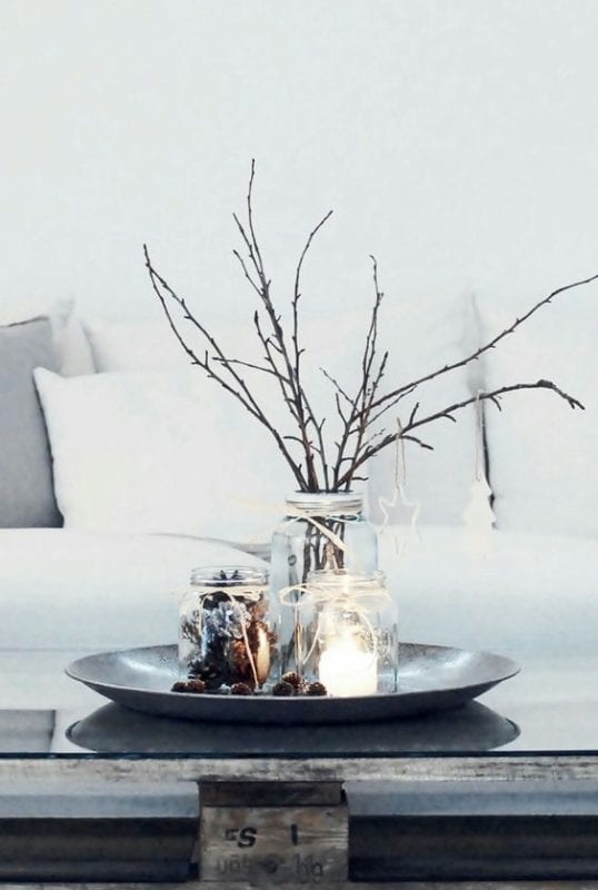 centro de mesa para decoración navideña minimalista