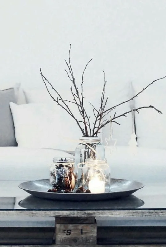 centro de mesa para decoración navideña minimalista