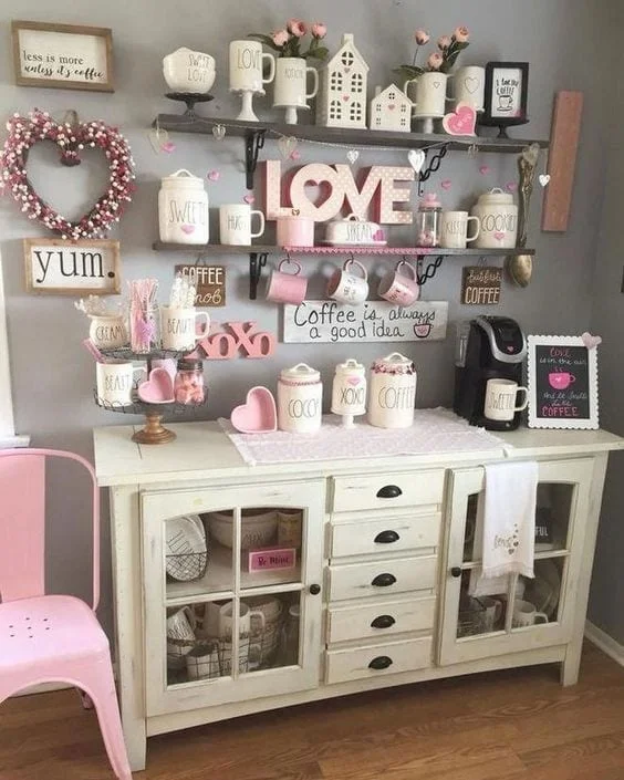 ideas para crear un Coffee Bar para San Valentín