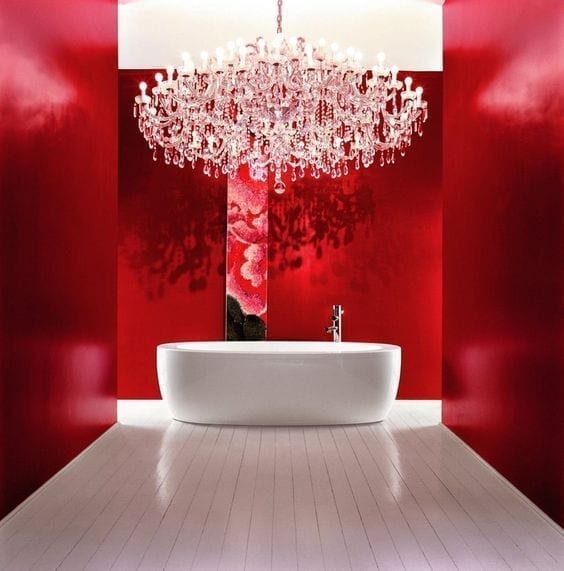 ideas para decorar baños rojos