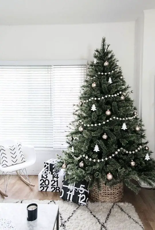 ideas para una decoracion de navidad minimalista