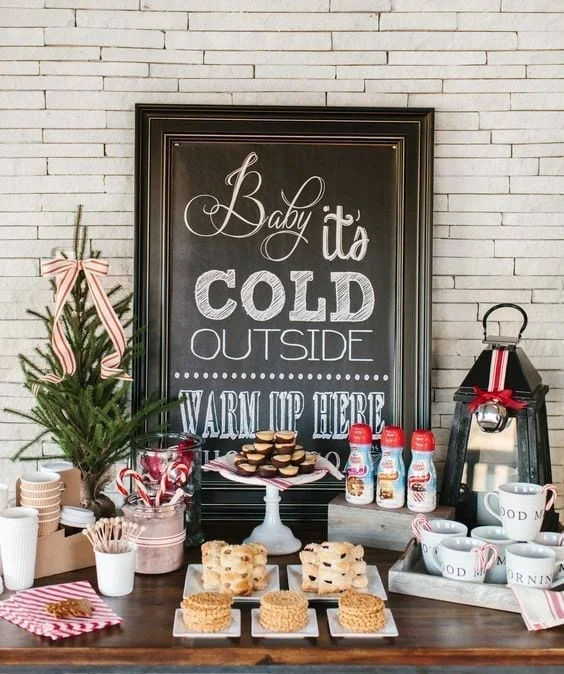 como hacer un coffee bar navideño