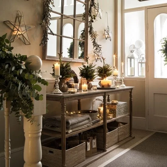 como decorar el recibidor en Navidad