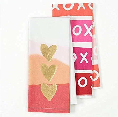 toallitas de cocina con corazones para San Valentín