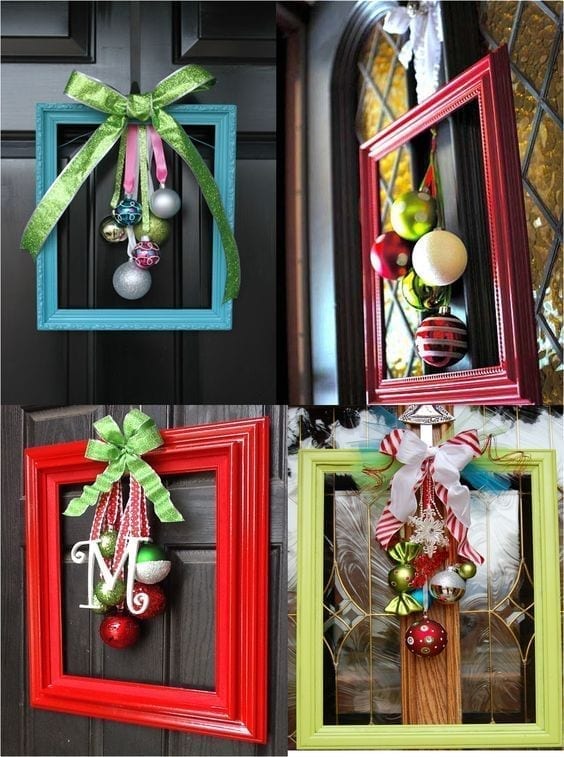 adornos navideños para la puerta