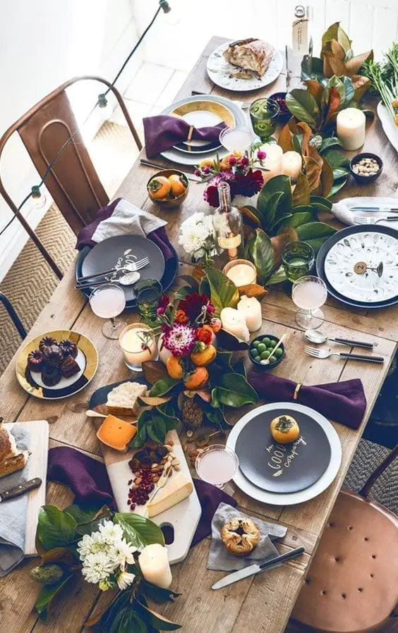 centros de mesa con follaje para thanksgiving