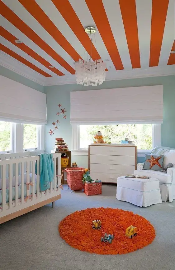 habitaciones de niños color naranja