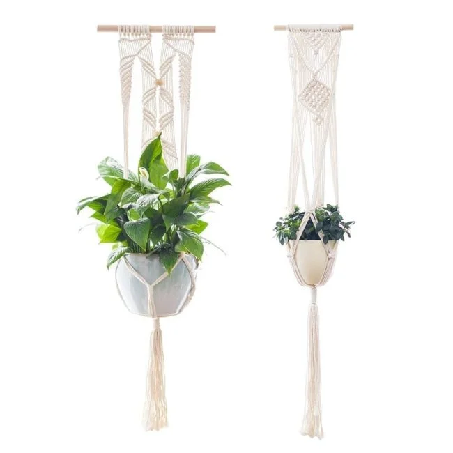 macramé para plantas en terrazas y exteriores