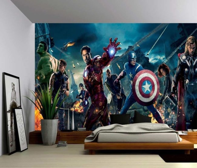 Mural de avengers para habitaciones de niños