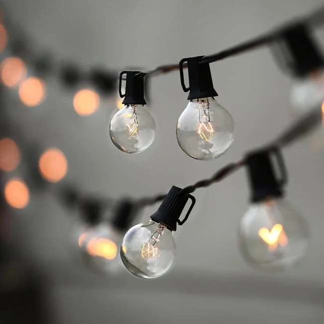 string lights para decorar los exteriores