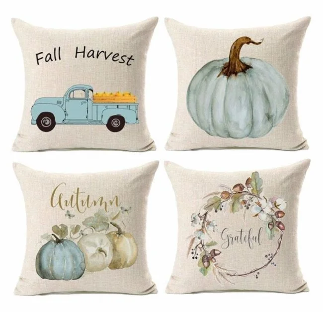 cojines de otoño estilo farmhose moderno