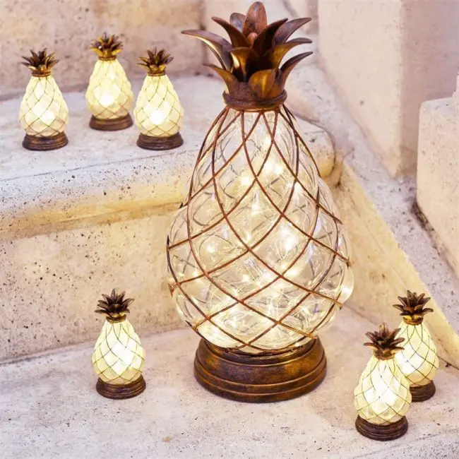 lámparas para decorar con piñas