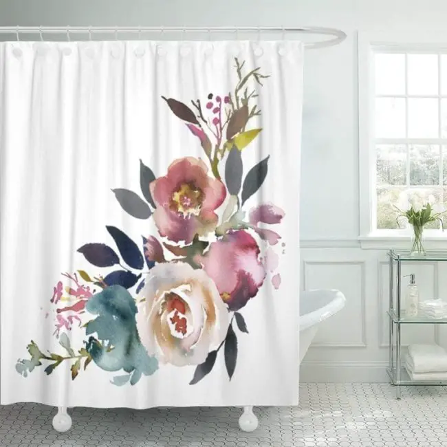 cortina de baño floral