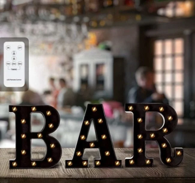 letrero para decorar la barra de bebidas 