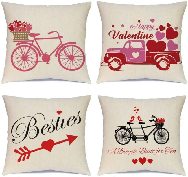 cojines con motivo de valentines