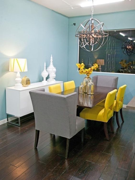 ideas para colocar amarillo en el comedor