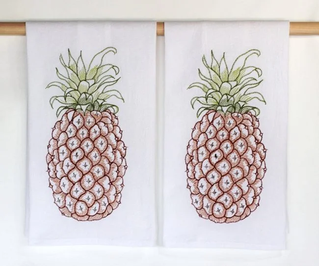 toallas de cocina con piñas