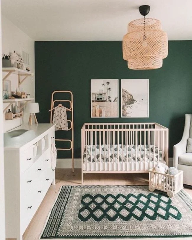 habitación de un infante color verde
