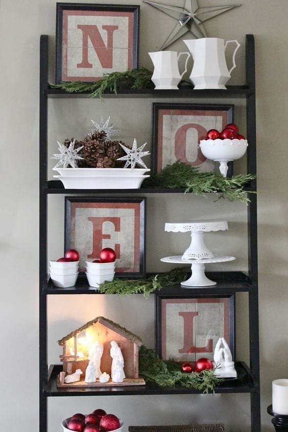 ideas para decorar las repisas en navidad