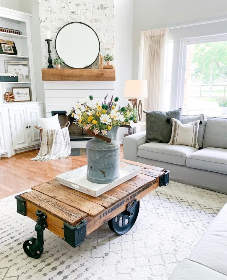 7 salas estilo farmhouse ideas para decorar