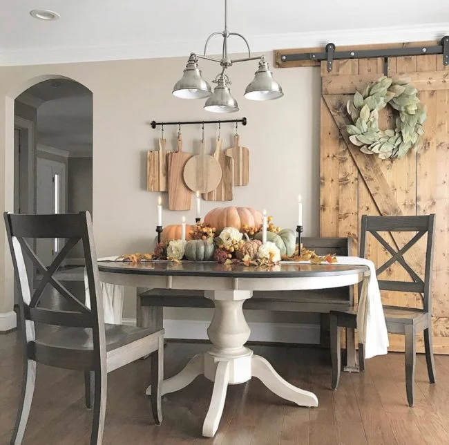 ideas para decorar el comedor estilo granjero en otoño