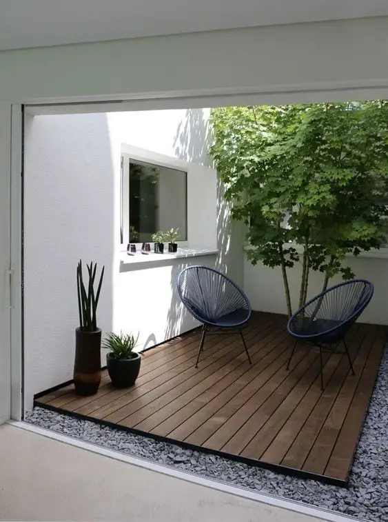 piso de madera sencillo para terraza