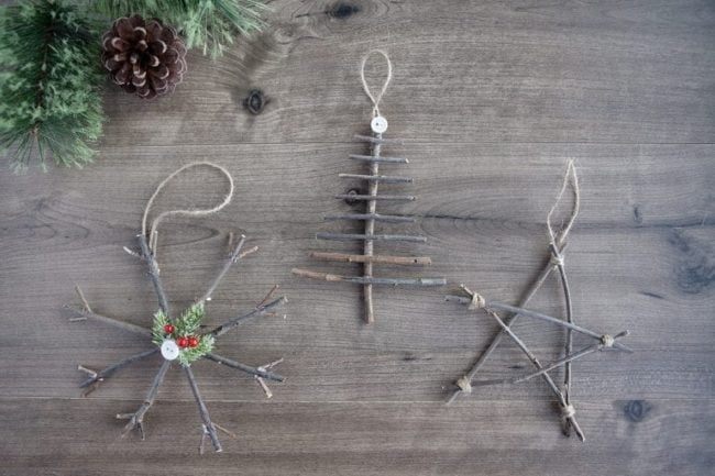ornamentos navideños rústicos