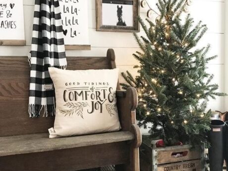 decoración navideña estilo farmhouse