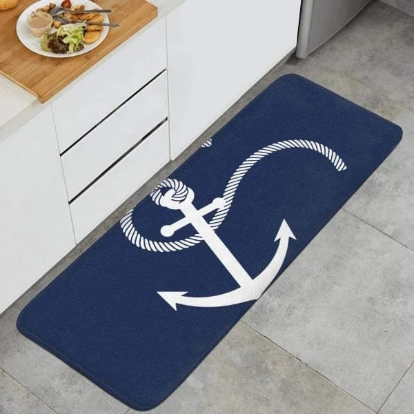 alfombra náutica con ancla para la cocina
