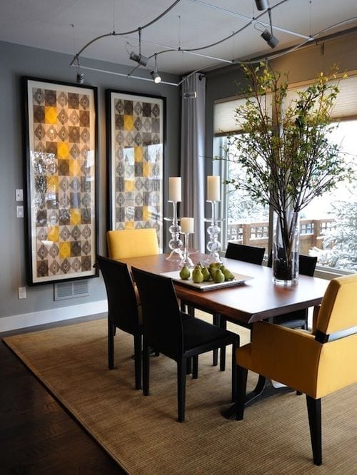 ideas para incorporar el amarillo en el comedor