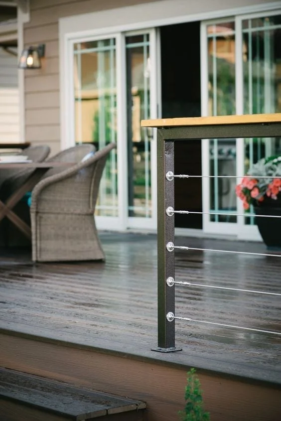 barandas para un deck de madera