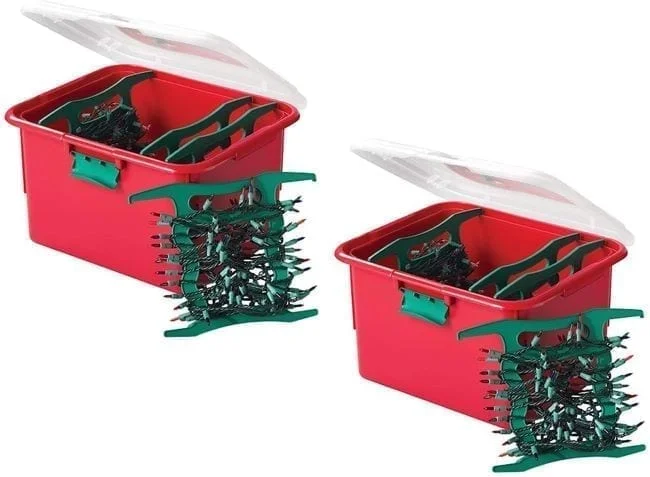 cajas para guardar las luces navideñas