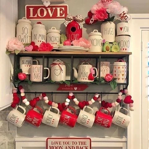 como decorar el coffe bar para san valentin