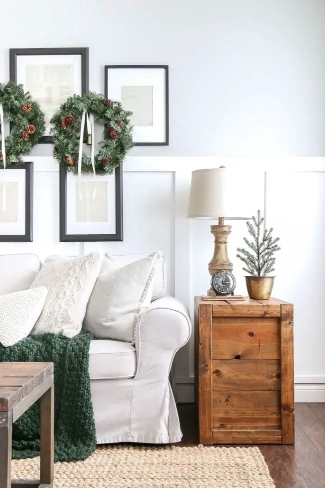 ideas para decorar una sala estilo farmhouse para navidad