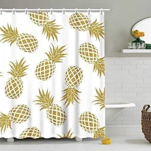 cortina de baño con piñas
