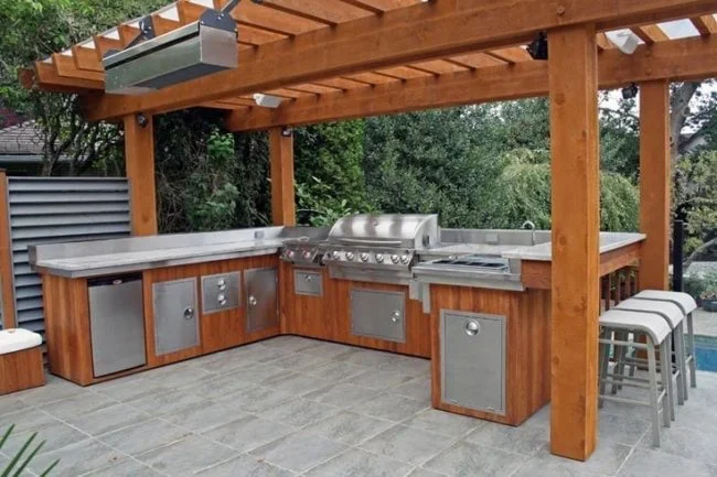 pérgola para cocina exterior