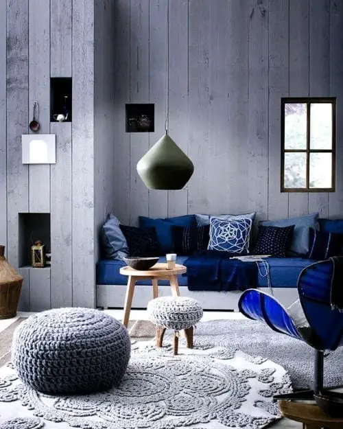 ideas para decorar salas azules modernas