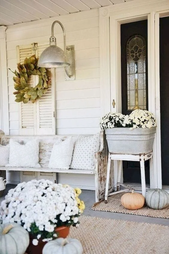 decoración de otoño estilo vintage para el balcón o terraza