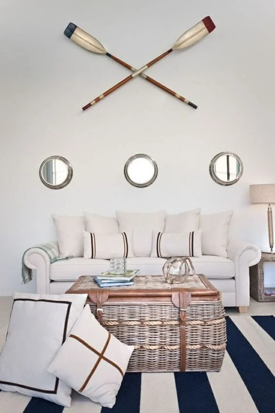 ideas para decorar una sala estilo náutico