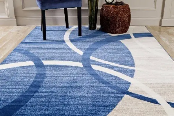 alfombras con diseños azules para la sala