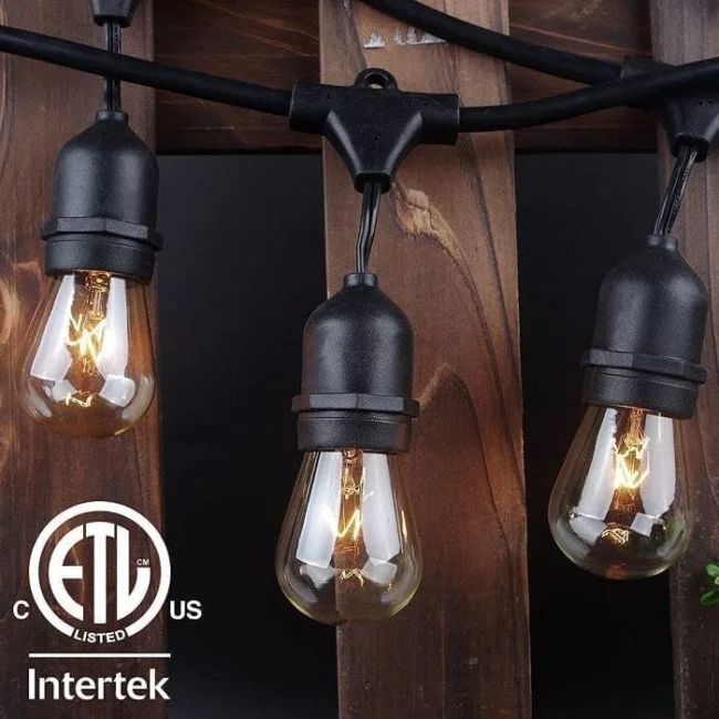 luces en cadena de estilo vintage