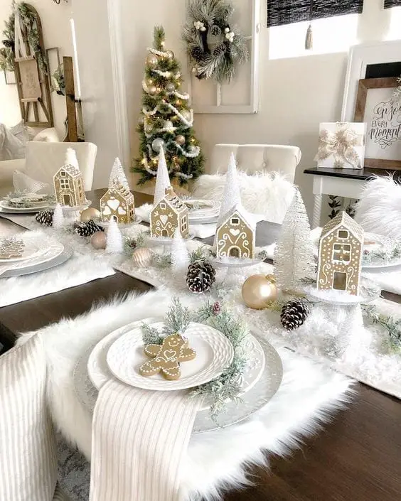 mesa navidad color blanca