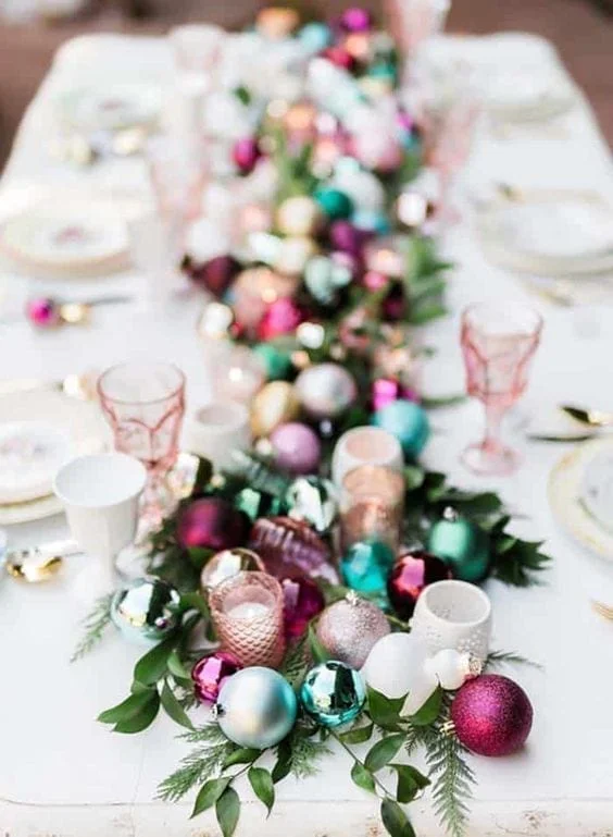 centro de mesa de colore para la mesa navidad 