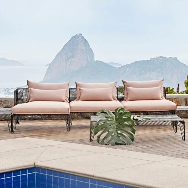 modernos muebles de patio en metal