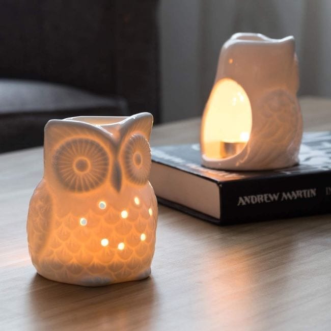 portavelas en forma de buhos para decorar la casa