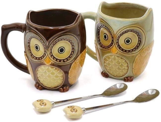 tazas en forma de lechuzas