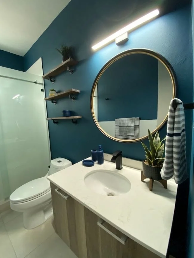 ideas para decorar el baño de azul